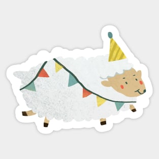 Cute Party Sheep Sticker